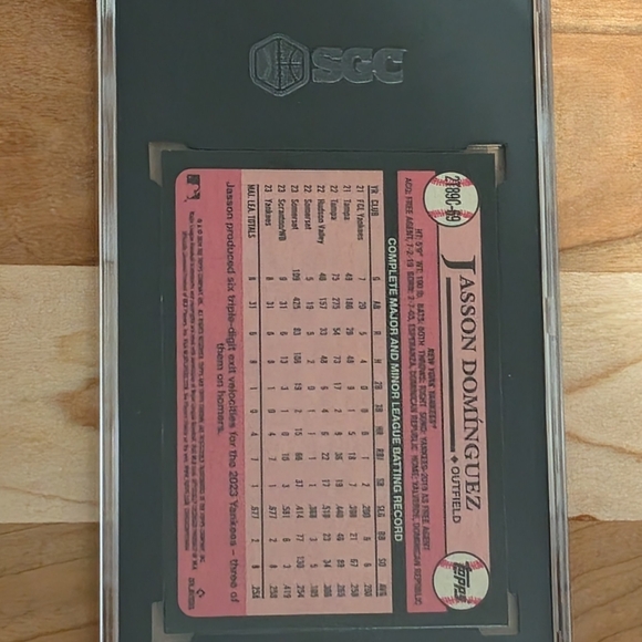 2024 Topps Chrome Jasson Dominguez Rookie Card Yankees SGC 9.5 Mint+ - Picture 2 of 2